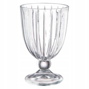 Szklanka pucharek na nóżce przezroczysty ryflowany 310ml 1szt Venus
