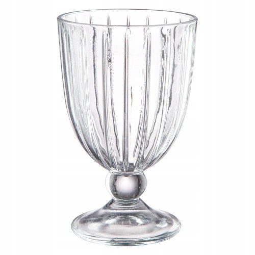 Szklanka pucharek na nóżce przezroczysty ryflowany 310ml 1szt Venus