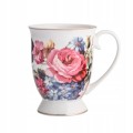 Kubek porcelanowy biały w róże na stopce elegancki 320ml 1szt Róża