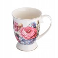 Kubek porcelanowy biały w róże na stopce elegancki 320ml 1szt Róża