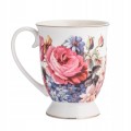 Kubek porcelanowy biały w róże na stopce elegancki 320ml 1szt Róża