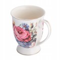 Kubek porcelanowy biały w róże na stopce elegancki 320ml 1szt Róża