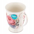 Kubek porcelanowy biały w róże na stopce elegancki 320ml 1szt Róża