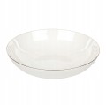 Talerz obiadowy ceramiczny głęboki biały złota obwódka 20cm 1szt Bella