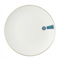 Talerz obiadowy ceramiczny głęboki biały złota obwódka 20cm 1szt Bella