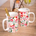 Kubek porcelanowy kolorowy pastelowy kwiatki 380ml 1szt Grace