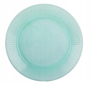 Talerz deserowy szklany transparentny zielony 20,5cm 1szt Ofelia