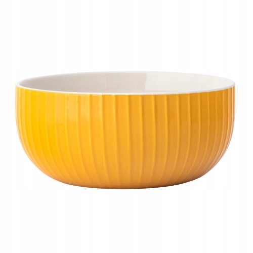Salaterka miska ceramiczna ryflowana nowoczesna żółta 850ml 1szt