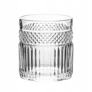Szklanka do whisky drinków przezroczysta ryflowana 330ml 1szt Greta