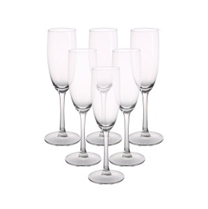 Kieliszki szklane do szampana przezroczyste zestaw 6 sztuk 180ml Diamond