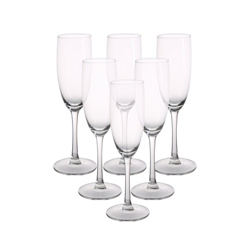 Kieliszki szklane do szampana przezroczyste zestaw 6 sztuk 180ml Diamond