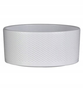 Donica ceramiczna nowoczesna zdobienia biała 22 cm 1szt