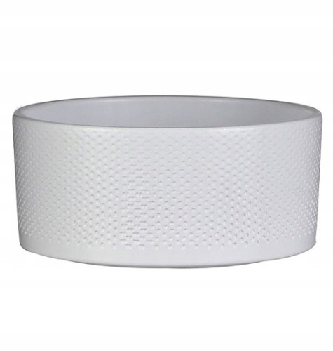 Donica ceramiczna nowoczesna zdobienia biała 22 cm 1szt