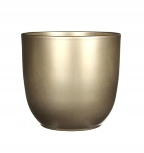 Doniczka ceramiczna nowoczesna gładka złota 10cm 1szt