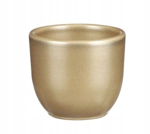Doniczka ceramiczna nowoczesna gładka złota mała 8,5cm 1szt