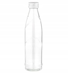 Butelka szklana ozdobna na sok z zakrętką przezroczysta mała 200ml 1szt Vandenu