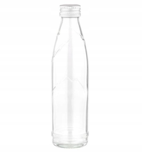 Butelka szklana ozdobna na sok z zakrętką przezroczysta mała 200ml 1szt Vandenu