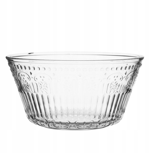 Salaterka miska szklana ryflowana zdobienia przezroczysta 13cm 400ml 1szt Karen