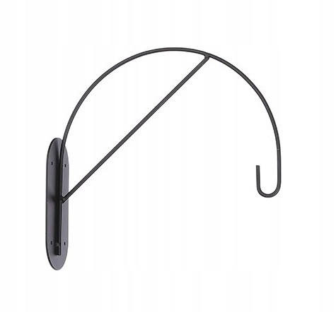 Uchwyt wieszak na doniczkę ozdobny stalowy czarny 22cm 1szt
