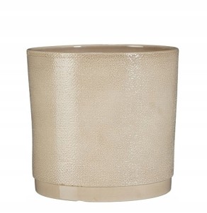 Doniczka ceramiczna osłonka tłoczenia beżowa 27 cm 1szt