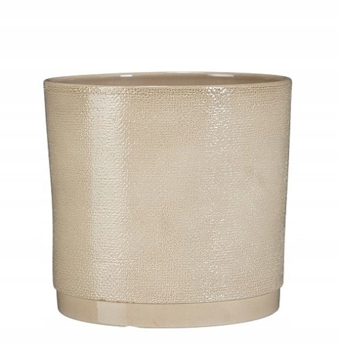 Doniczka ceramiczna osłonka tłoczenia beżowa 27 cm 1szt