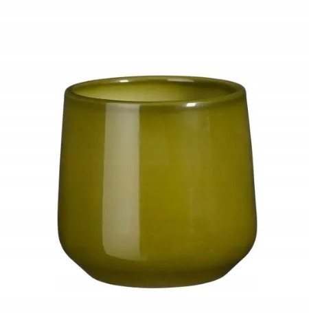 Doniczka ceramiczna osłonka boho zielona 14 cm 1szt