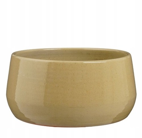 Donica ceramiczna nowoczesna gładka beżowa 34 cm 1szt
