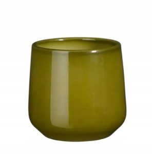 Doniczka ceramiczna osłonka boho zielona 12 cm 1szt