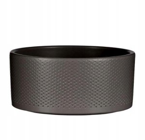 Donica ceramiczna nowoczesna zdobienia czarna 22 cm 1szt