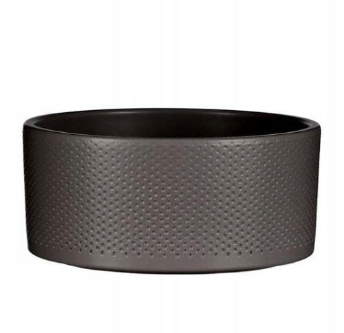 Donica ceramiczna nowoczesna zdobienia czarna 22 cm 1szt