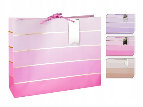 Torba prezentowa pastelowa urodzinowa szeroka 10x40x30 cm 1szt