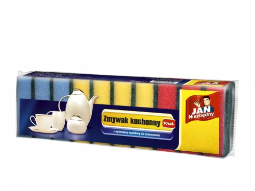 Jan Niezbędny zmywak kuchenny gąbki do naczyń z warstwą szorującą 10 szt.