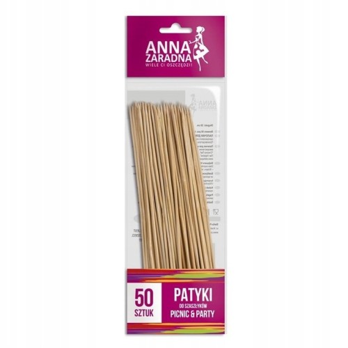 Anna Zaradna Patyczki do szaszłyków bambusowe 20 cm 50 szt.