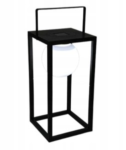 Lampion solarny LED ogrodowy tworzywo sztuczne czarny 20x40cm 1szt
