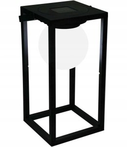 Lampion solarny LED ogrodowy tworzywo sztuczne czarny 15x30cm 1szt