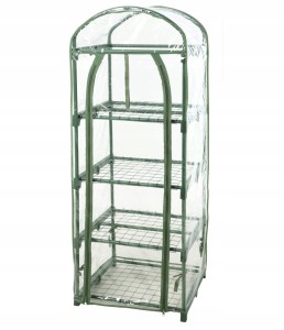 Szklarnia ogrodowa foliowa 4 poziomy domek zielona 50x45x130 cm