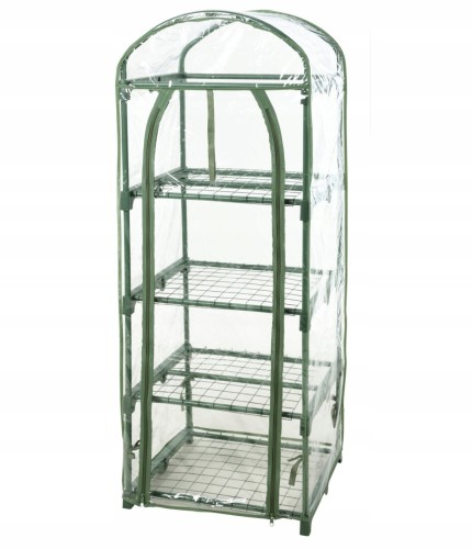 Szklarnia ogrodowa foliowa 4 poziomy domek zielona 50x45x130 cm