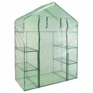 Szklarnia ogrodowa foliowa 4 półki domek zielona 143x73x195 cm