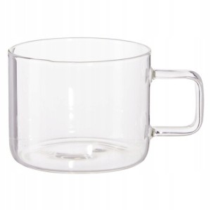Kubek szklany transparentny do kawy z uchem 375ml 1szt