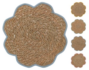 Mata podkładka na stół słomkowa pod talerz kształt kwiatka 37cm 1szt