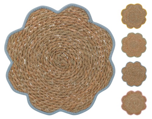 Mata podkładka na stół słomkowa pod talerz kształt kwiatka 37cm 1szt
