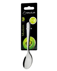 Łyżeczka deserowa Modern 3 szt srebrna