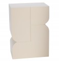 Stolik pomocniczy szafka nocna nowoczesny elegancki biały ecru MDF 42,5cm