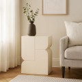 Stolik pomocniczy szafka nocna nowoczesny elegancki biały ecru MDF 42,5cm