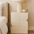 Stolik pomocniczy szafka nocna nowoczesny elegancki biały ecru MDF 42,5cm