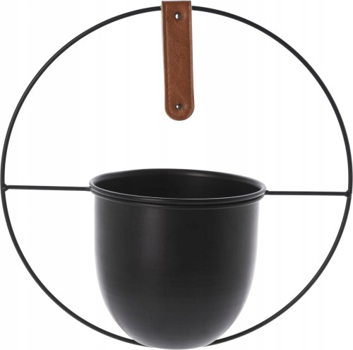 Kwietnik wiszący metalowy doniczka na kwiaty czarny 30cm 1szt