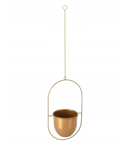 Kwietnik wiszący metalowy doniczka na kwiaty złoty 79cm 1szt