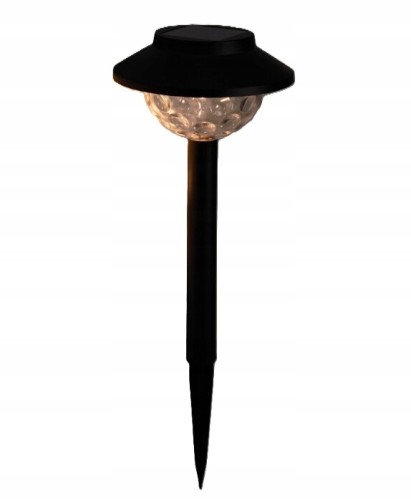 Lampka solarna ogrodowa zdobiona wbijana LED ciepły biały czarna 35cm 1szt