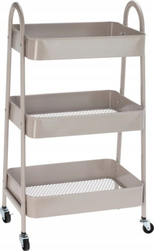 Wózek na kółkach regał kuchenny metalowy mobilny beżowy 79cm 1szt