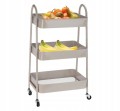 Wózek na kółkach regał kuchenny metalowy mobilny beżowy 79cm 1szt